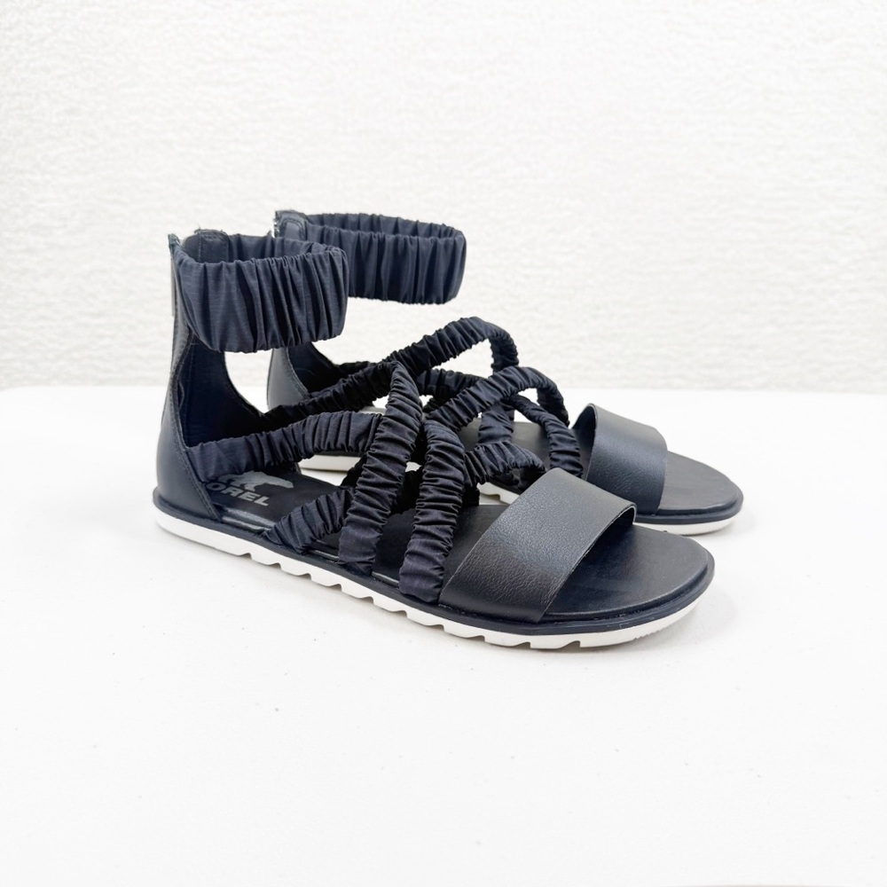 Sorel Ella II Ankle strap Black Sandal Size 8